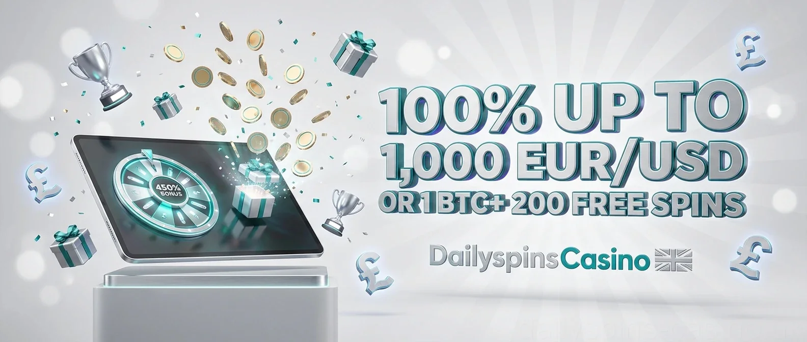 100% UP TO 1,000 EUR/USD OR 1 BTC+ 200 FREE SPINS
